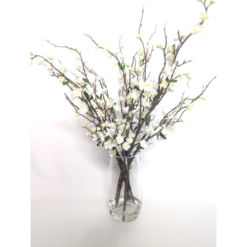 Primrue Silk Cherry Blossom Arrangement in Vase Wayfair